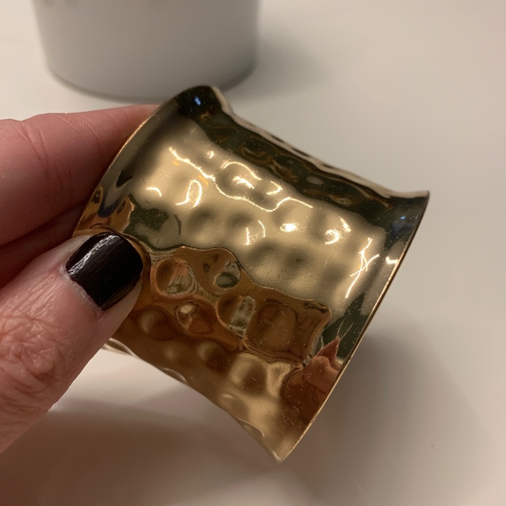 Hammered gold cuff